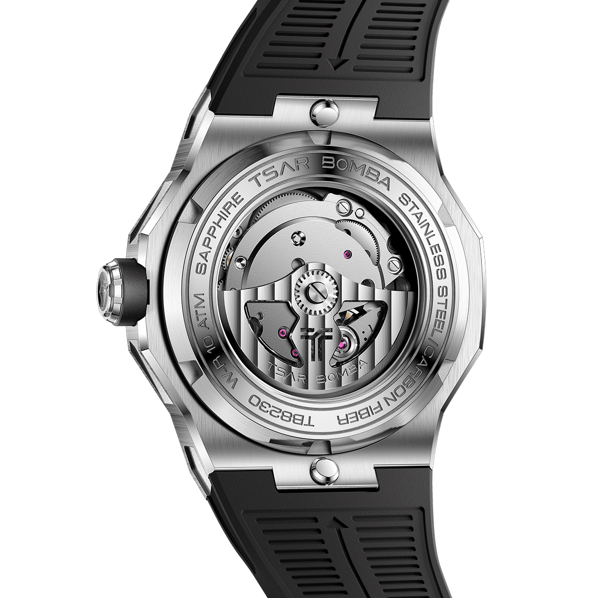 Tsar Bomba Electron Carbon-X II 45mm Black Carbon Fiber Dial Men's Watch TB8230-01