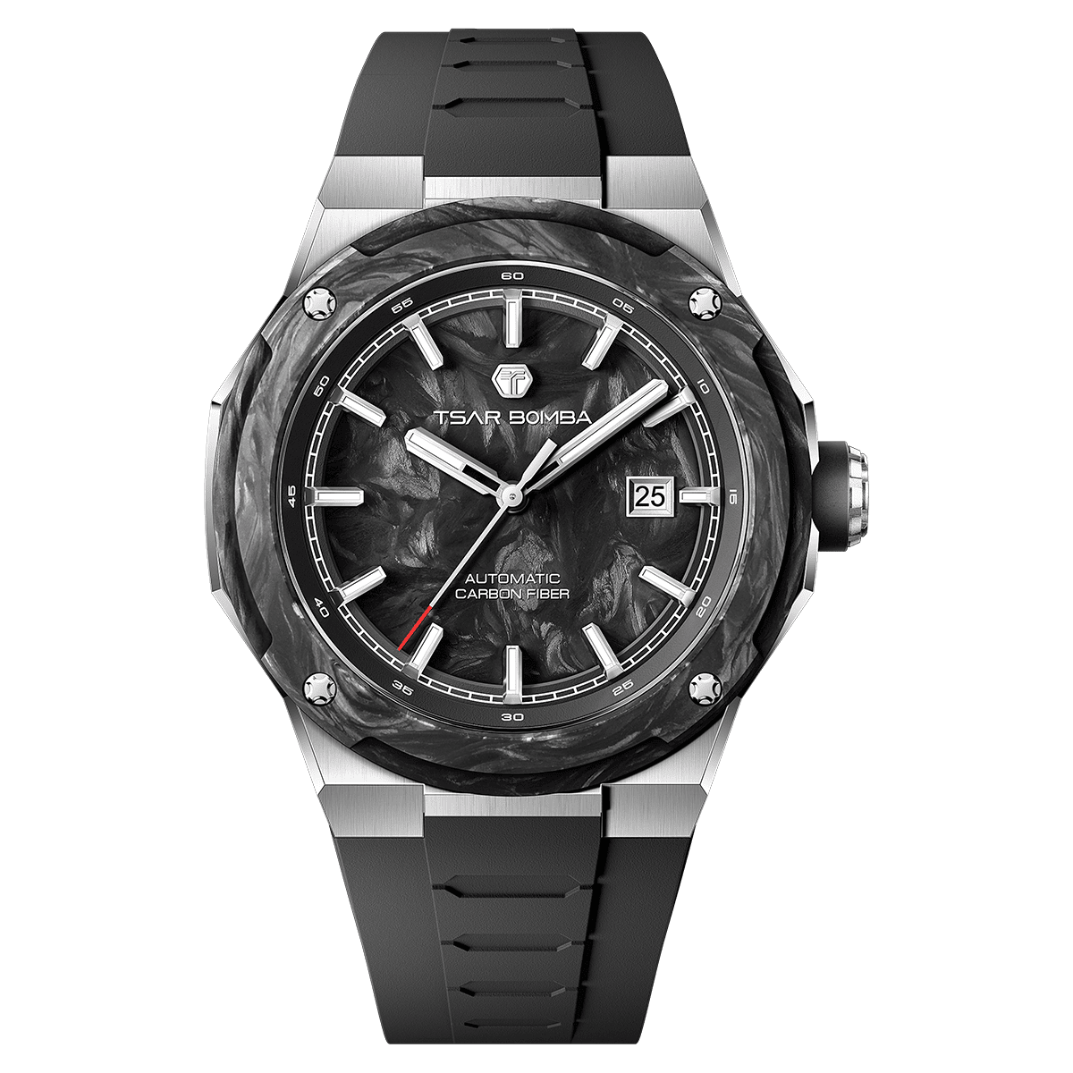Tsar Bomba Electron Carbon-X II 45mm Black Carbon Fiber Dial Men's Watch TB8230-01