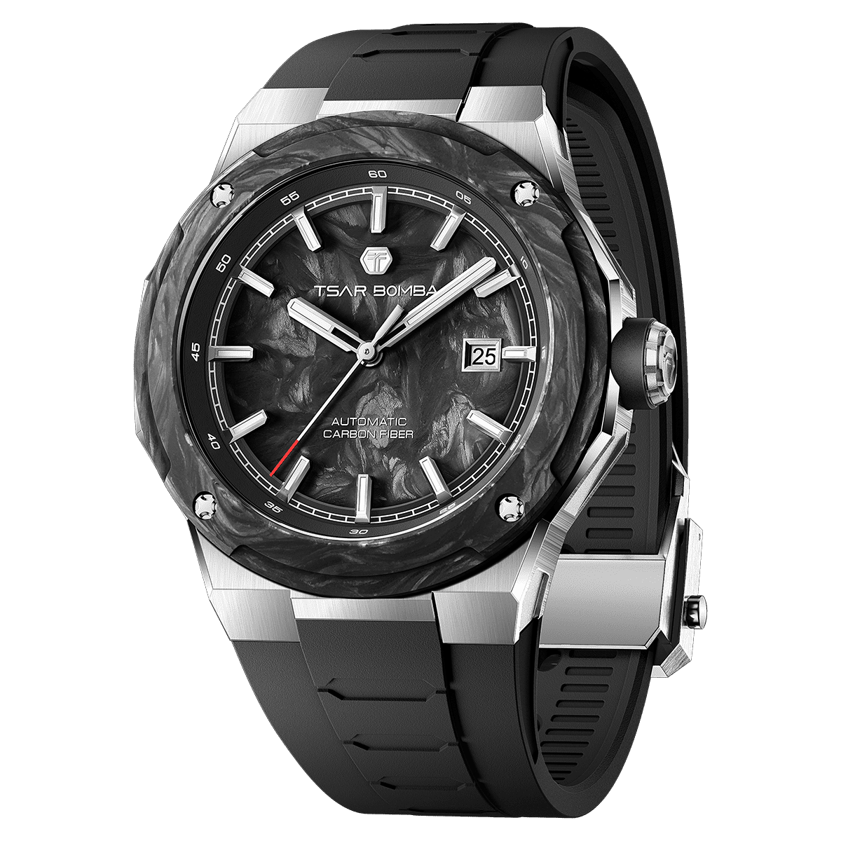 Tsar Bomba Electron Carbon-X II 45mm Black Carbon Fiber Dial Men's Watch TB8230-01