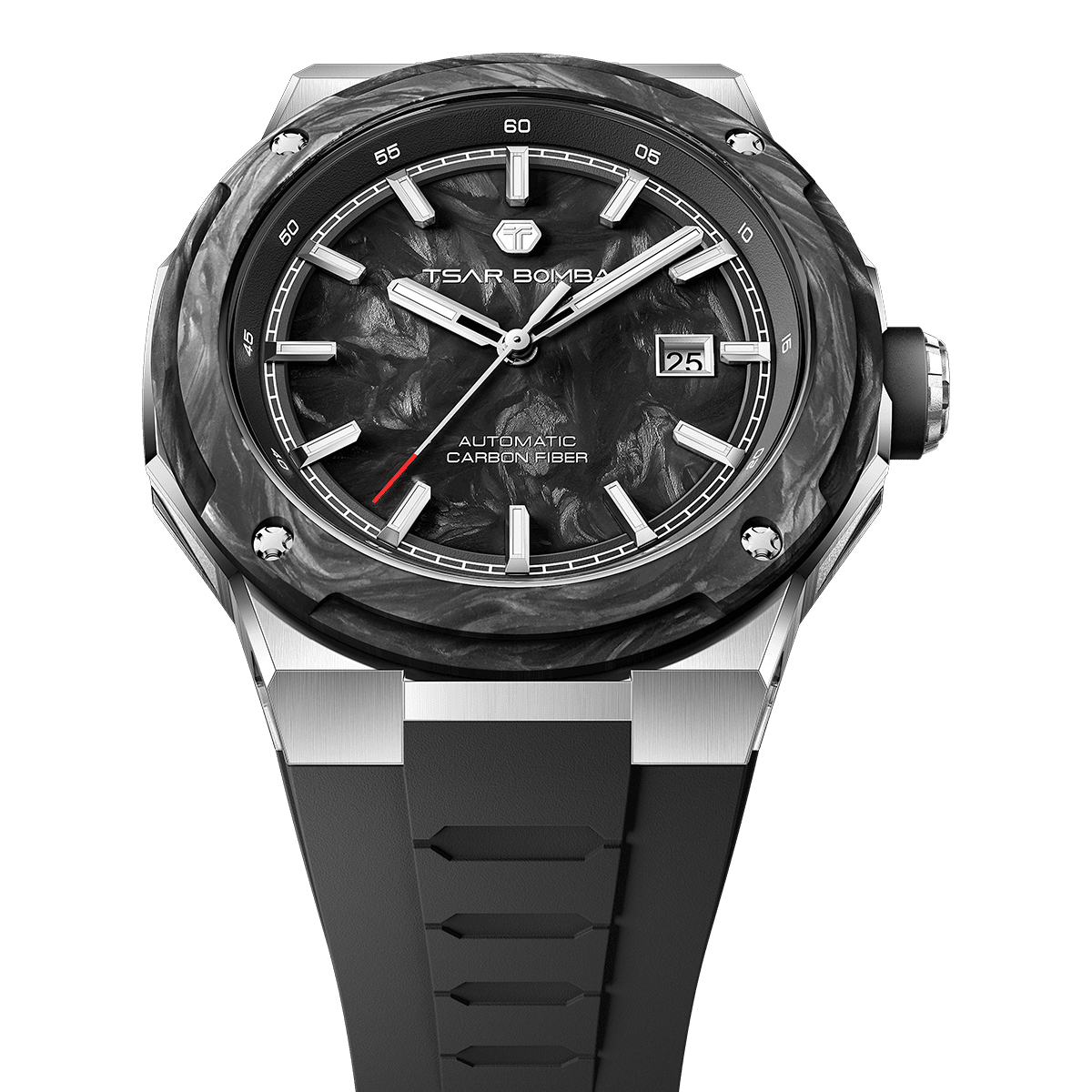Tsar Bomba Electron Carbon-X II 45mm Black Carbon Fiber Dial Men's Watch TB8230-01