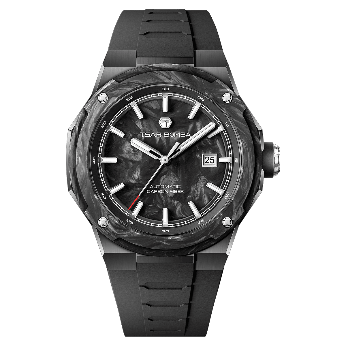 Tsar Bomba Electron Carbon-X II 45mm Black Carbon Fiber Dial Men's Watch TB8230-02