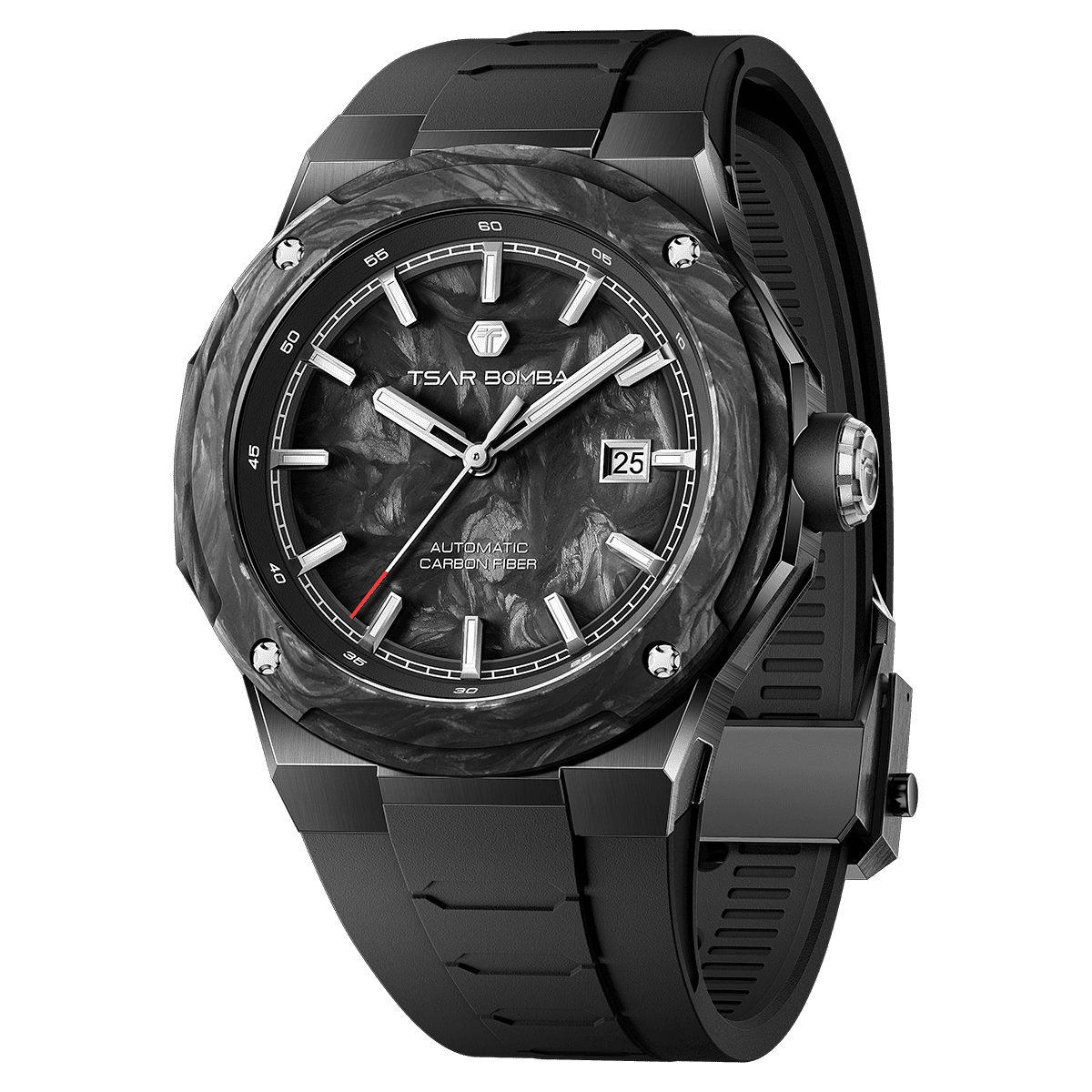 Tsar Bomba Electron Carbon-X II 45mm Black Carbon Fiber Dial Men's Watch TB8230-02