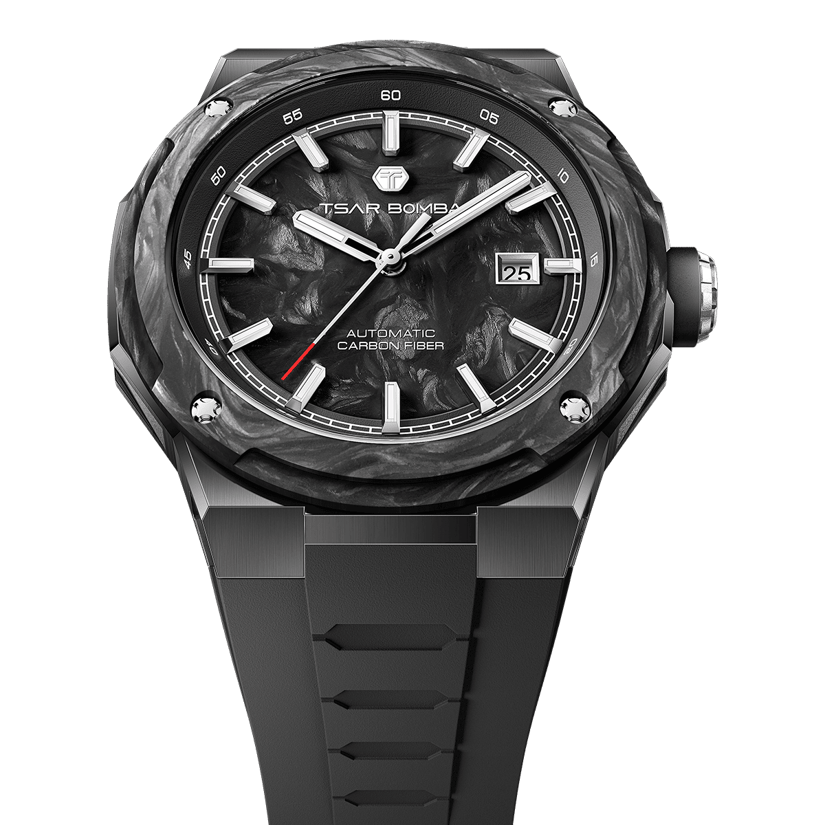 Tsar Bomba Electron Carbon-X II 45mm Black Carbon Fiber Dial Men's Watch TB8230-02