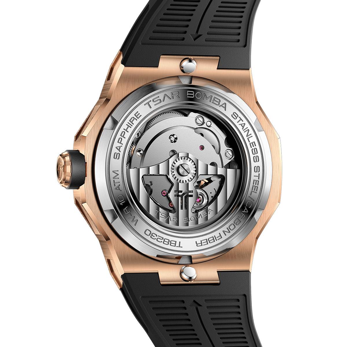 Tsar Bomba Electron Carbon-X II 45mm Black Carbon Fiber Dial Men's Watch TB8230-03
