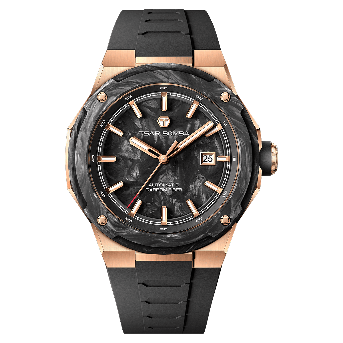 Tsar Bomba Electron Carbon-X II 45mm Black Carbon Fiber Dial Men's Watch TB8230-03