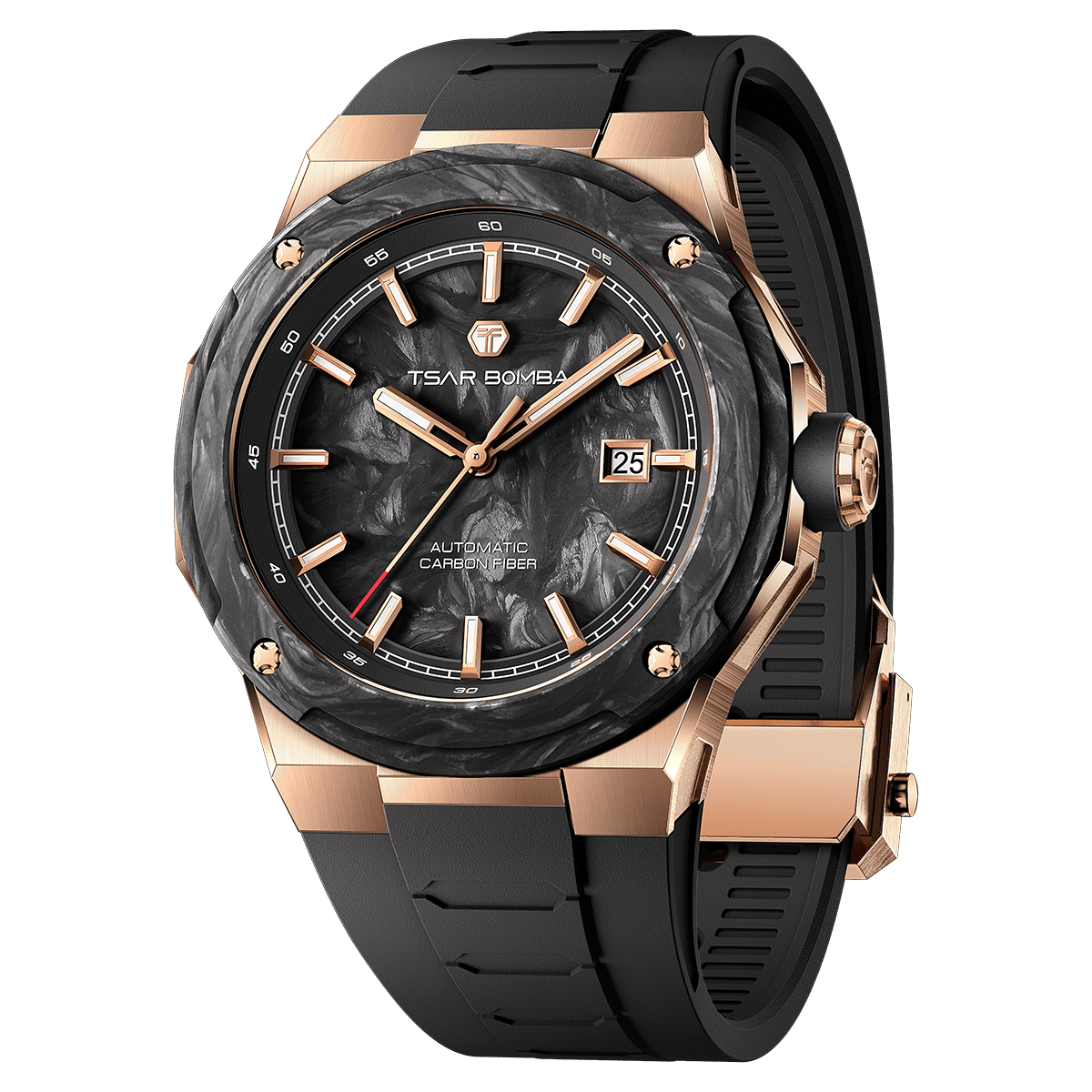 Tsar Bomba Electron Carbon-X II 45mm Black Carbon Fiber Dial Men's Watch TB8230-03