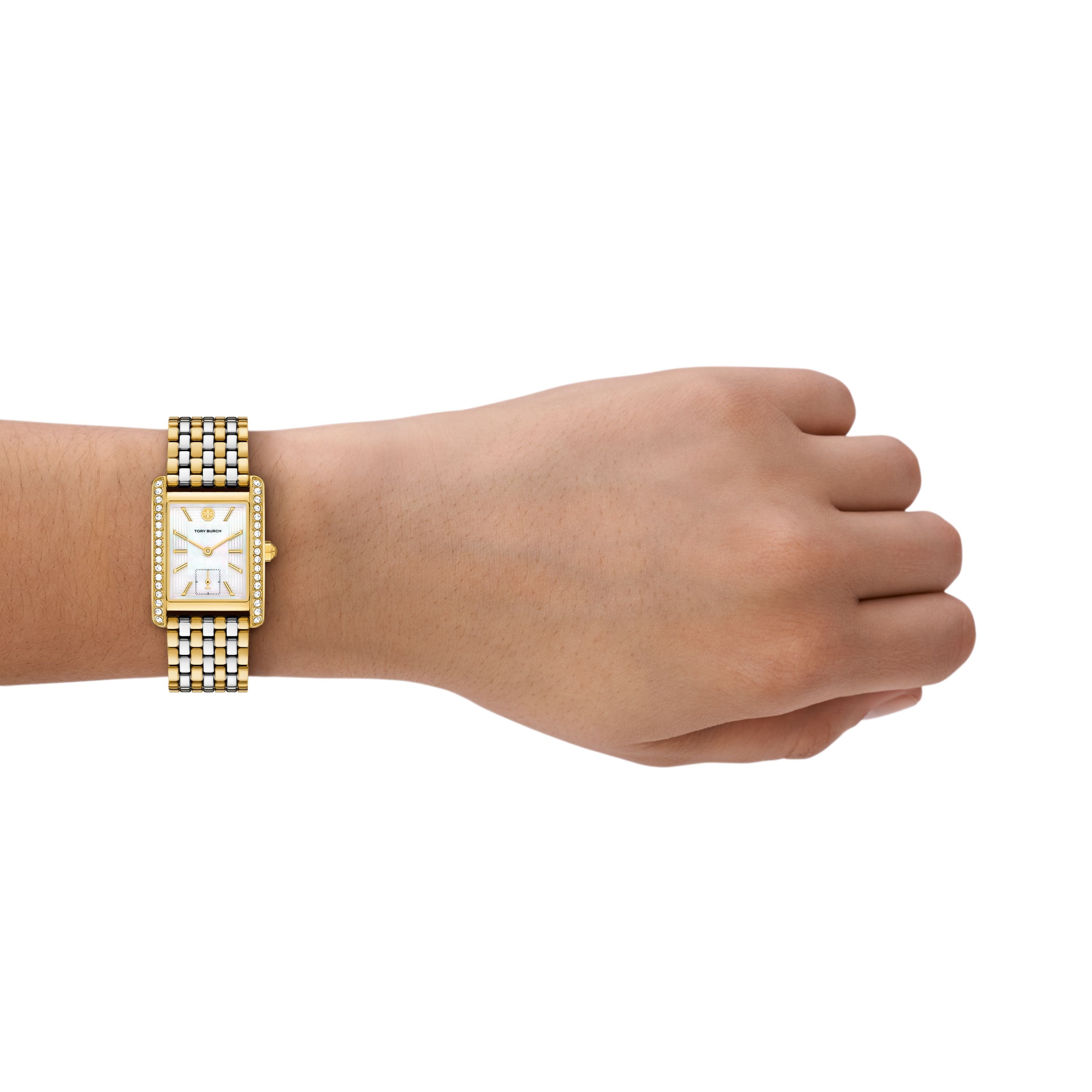 Tory Burch Eleanor 25mm White Mother of Pearl Dial Women's Watch TBW1094