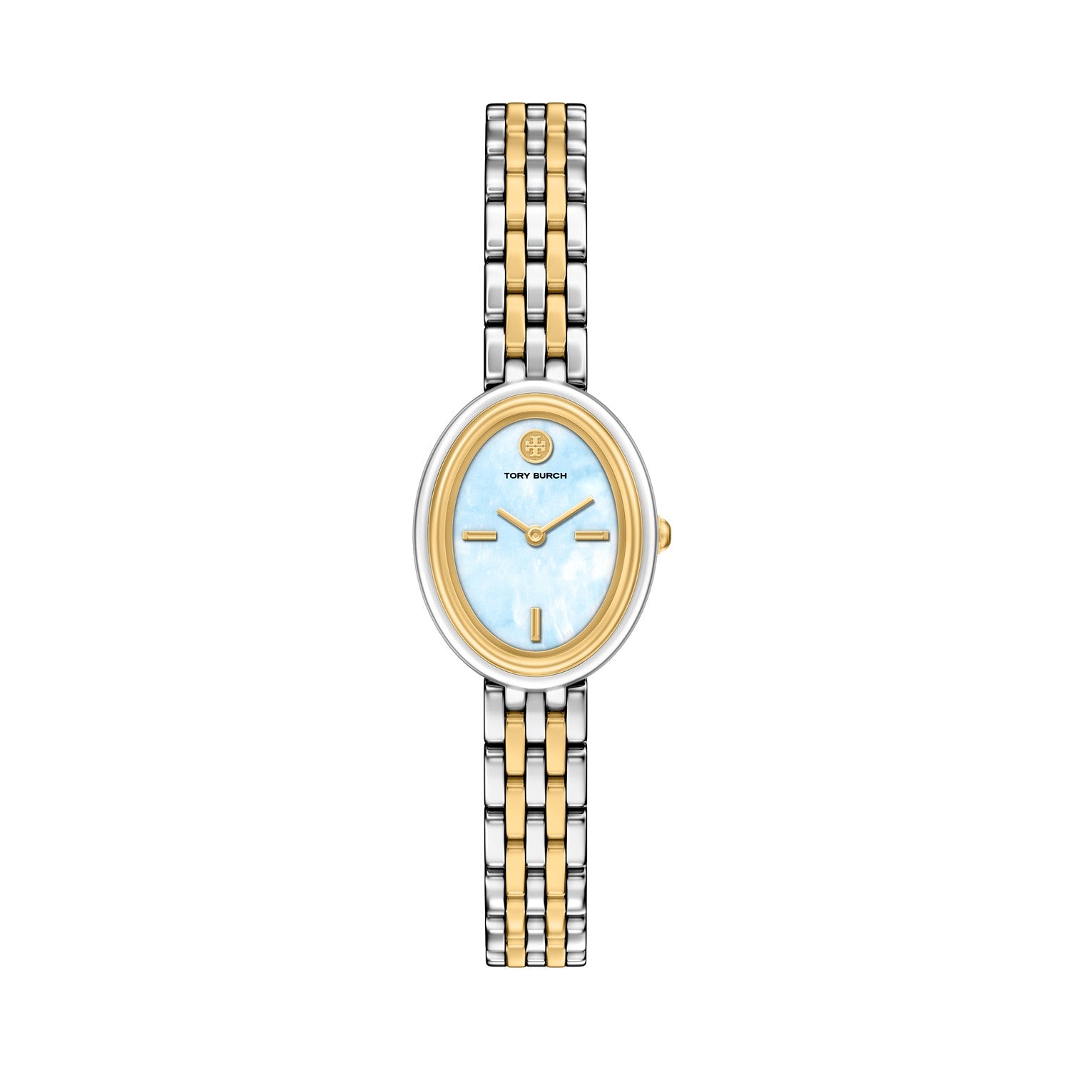 Tory Burch Oval 22mm Light Blue Mother of Pearl Dial Women's Watch TBW6042