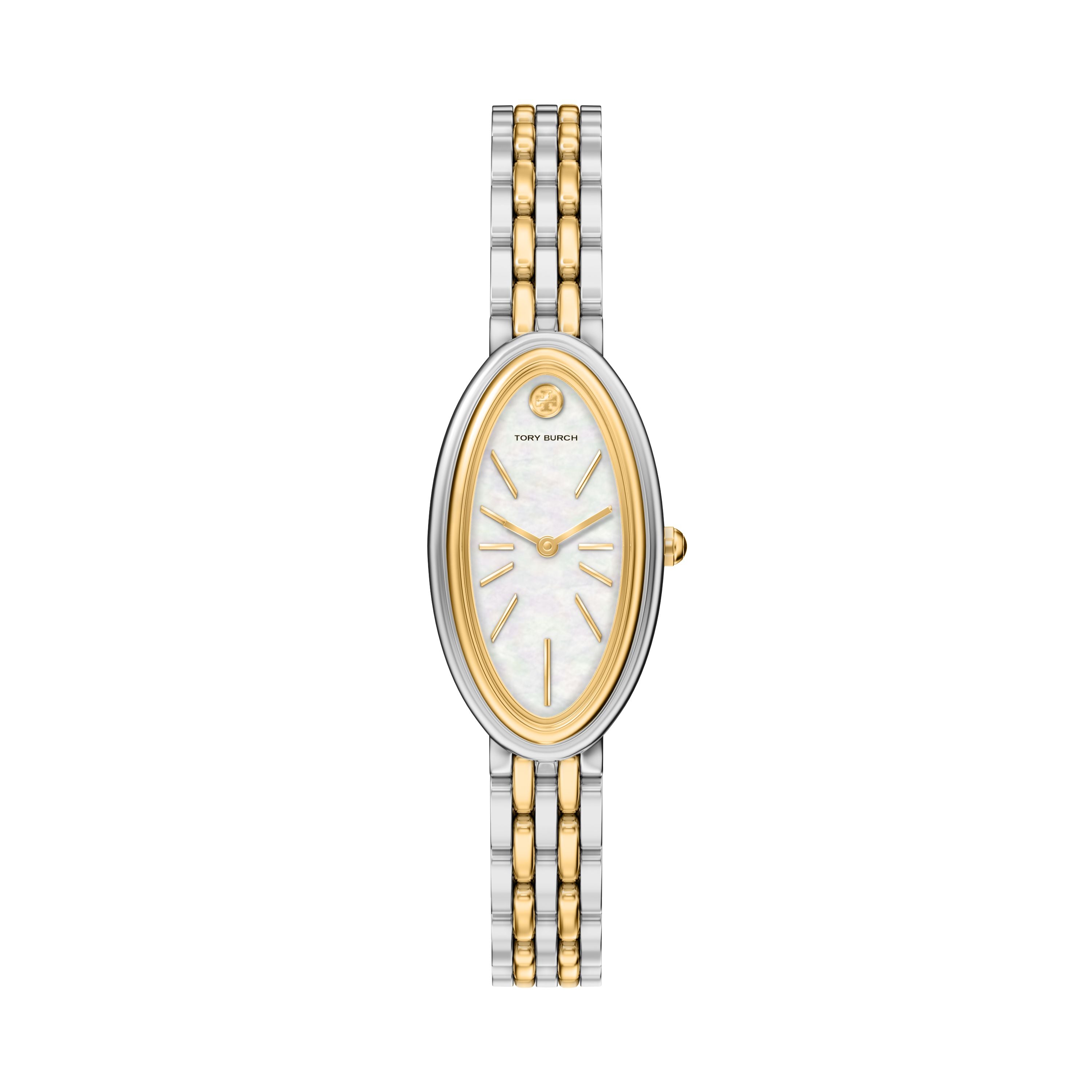 Tory Burch Elongated Oval 22mm Mother of Pearl Dial Women's Watch TBW6045