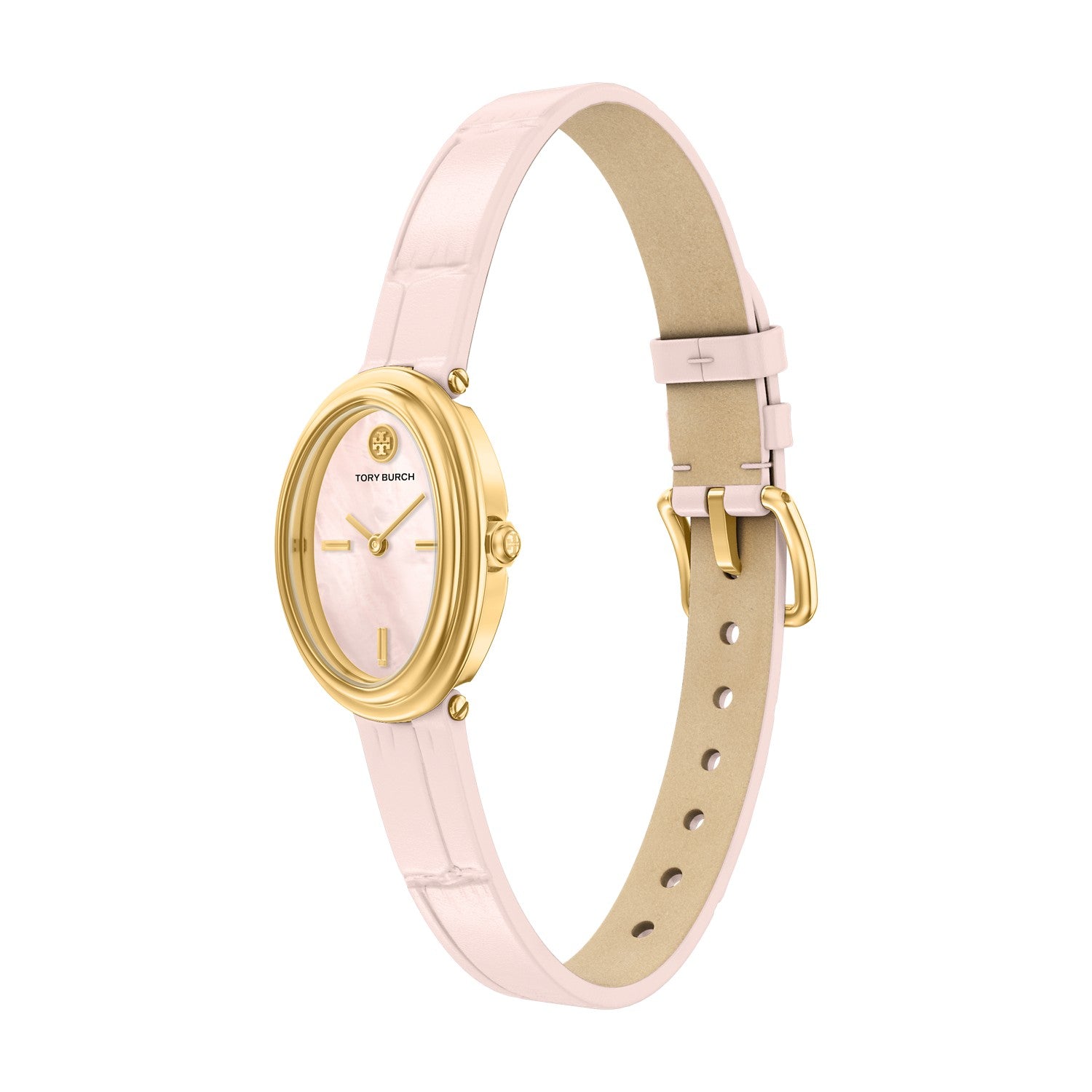 Tory Burch Oval 22mm Light Pink Mother of Pearl Dial Women's Watch TBW6048