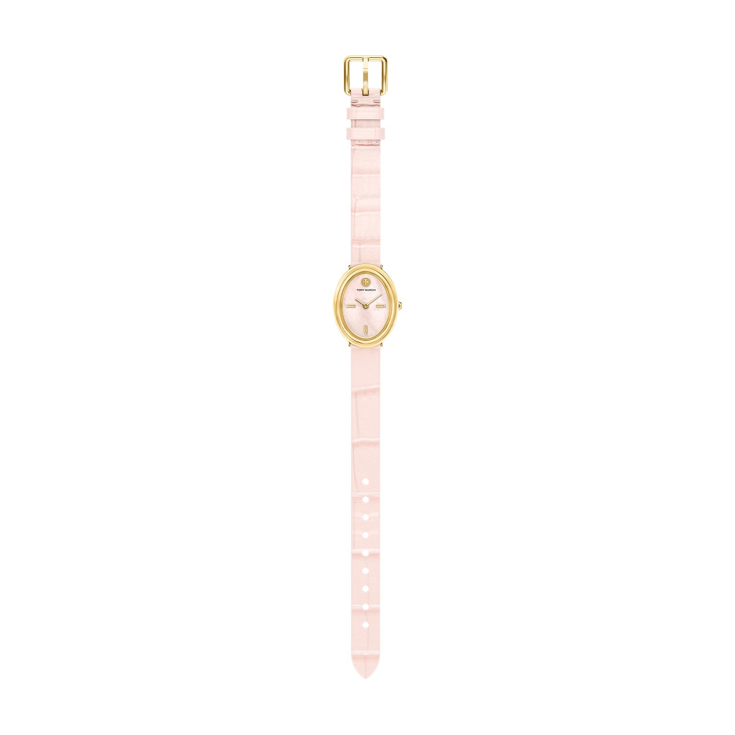 Tory Burch Oval 22mm Light Pink Mother of Pearl Dial Women's Watch TBW6048