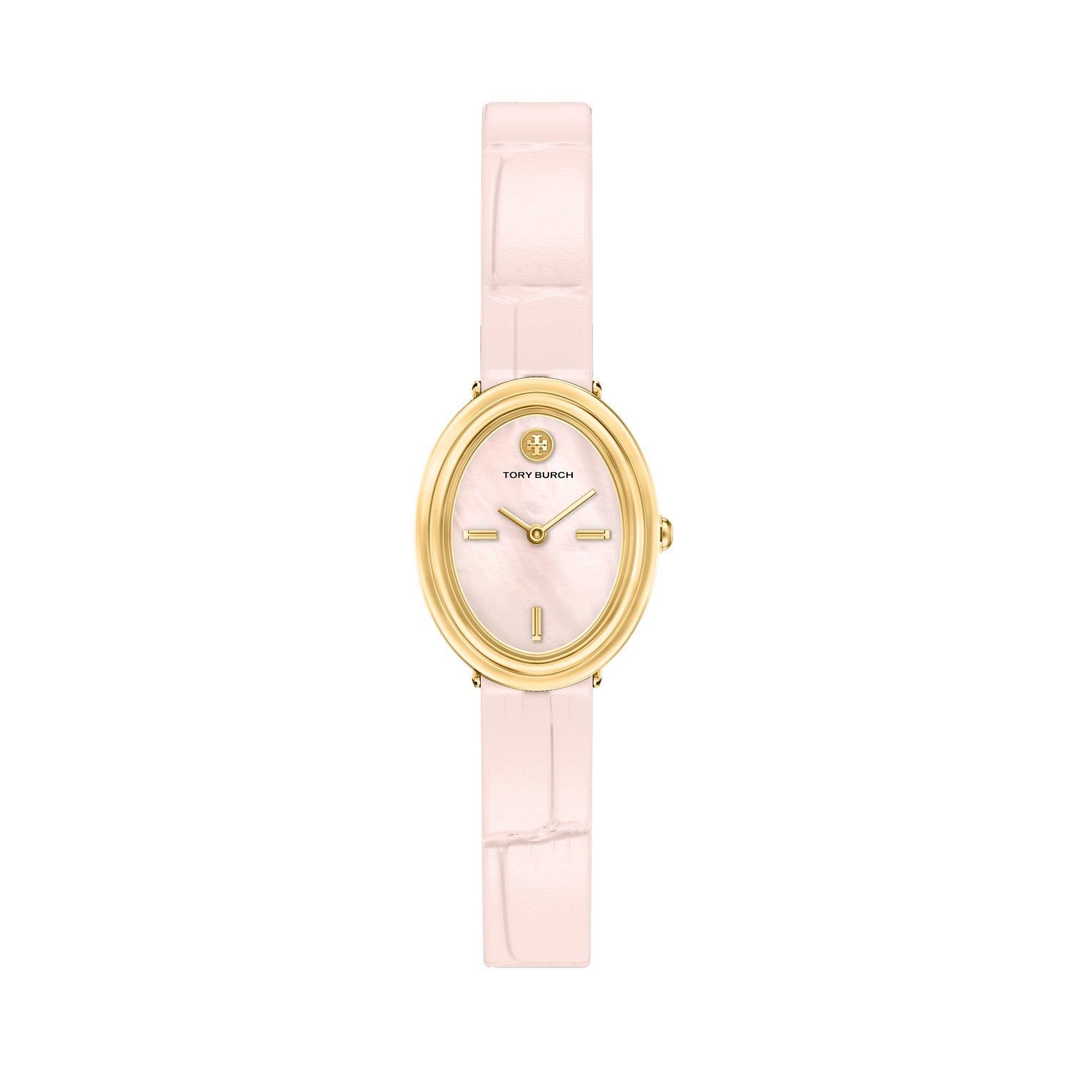 Tory Burch Oval 22mm Light Pink Mother of Pearl Dial Women's Watch TBW6048