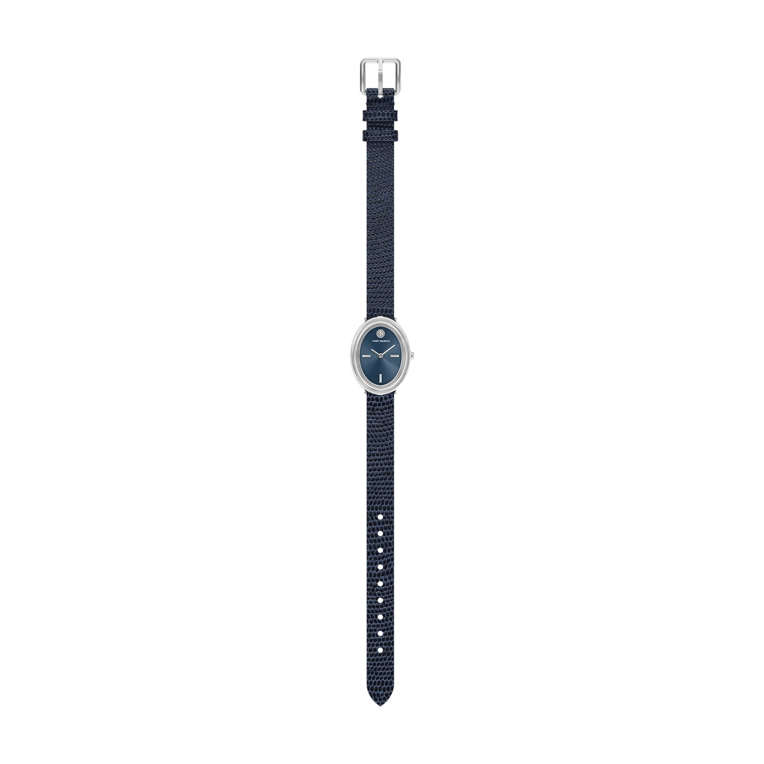 Tory Burch Oval 22mm Steel Blue Dial Women's Watch TBW6050