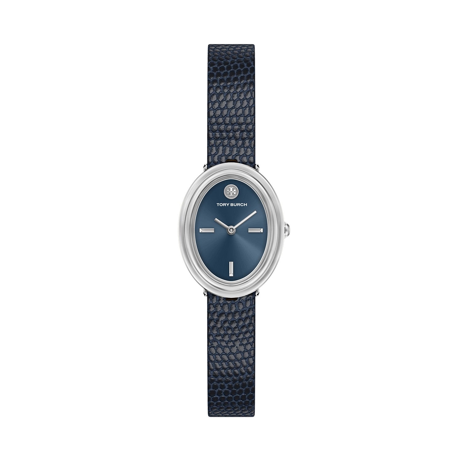 Tory Burch Oval 22mm Steel Blue Dial Women's Watch TBW6050