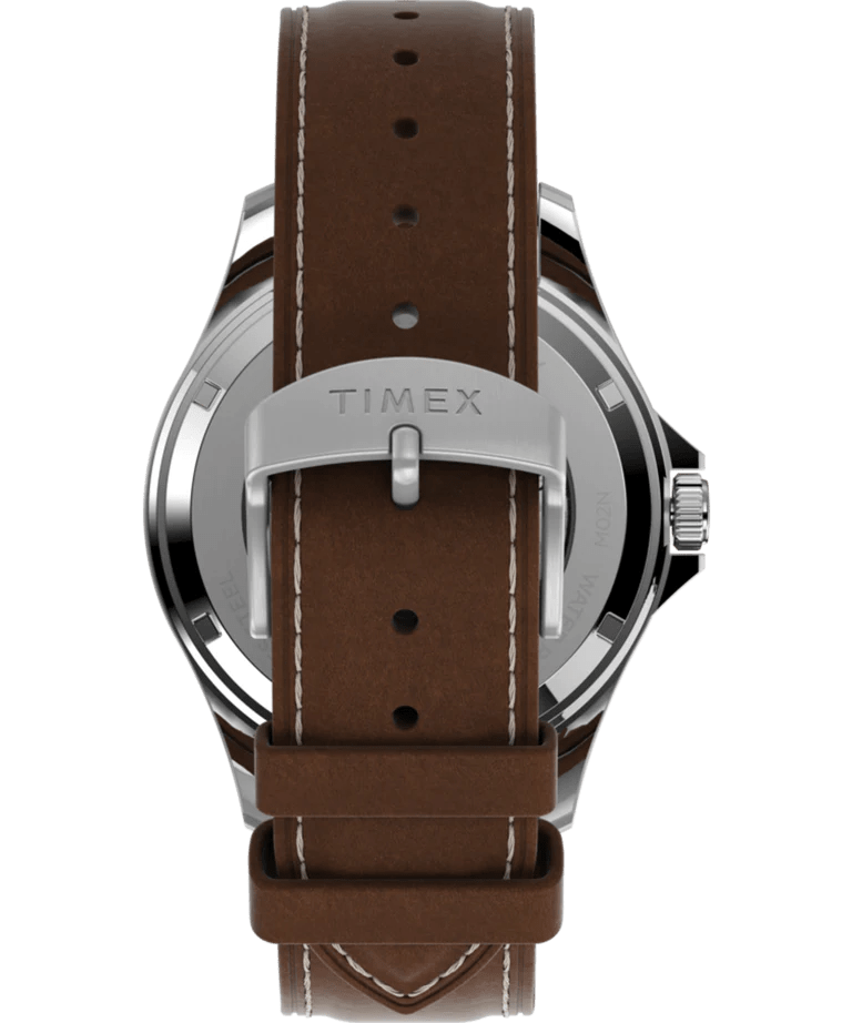 Timex Navi XL Automatic 41mm Tan Dial Brown Leather Strap Men's Watch TW2V41500
