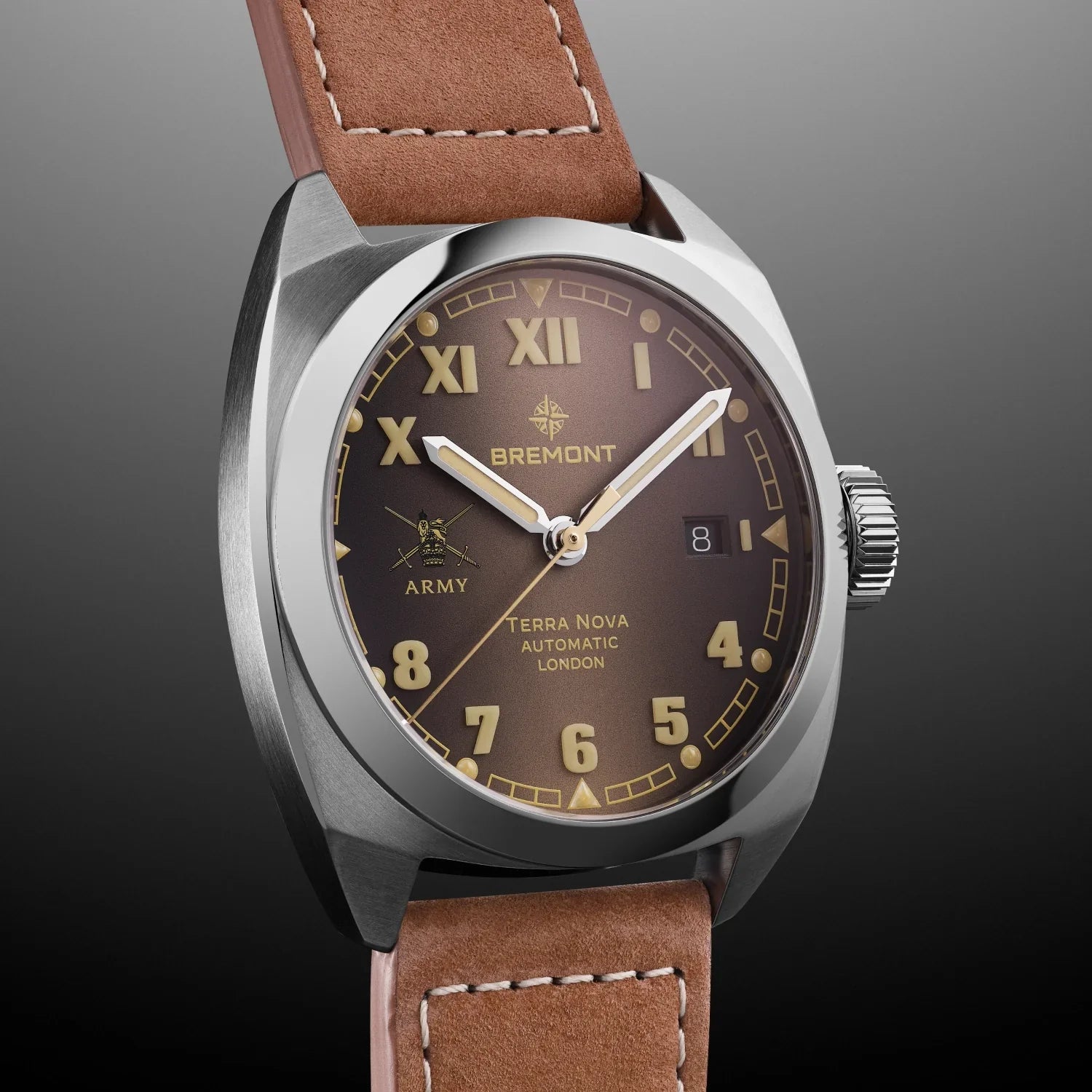 Bremont HMAF Terra Nova Date 40.5mm Caramel Brown Dial Men's Watch TN40-DT-SS-HMAF-BR-L-S