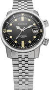 Benrus Ultra-Deep 36.5mm Black Dial Men's Watch UD-SA-BK-SS