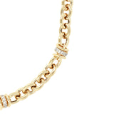 Bronzallure Golden Rolo Chain and Rondelles Necklace with Cubic Zirconia Pavé WSBZ00520Y.WY