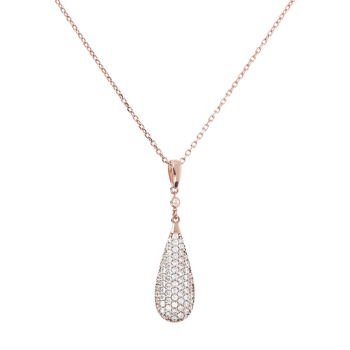 Bronzallure Necklace with Teardrop Pendant in Cubic Zirconia Pavé WSBZ01235.WR