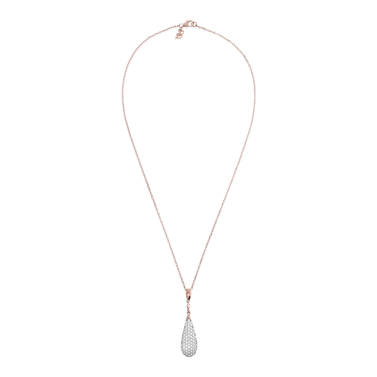 Bronzallure Necklace with Teardrop Pendant in Cubic Zirconia Pavé WSBZ01235.WR