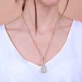Bronzallure Necklace with Teardrop Pendant in Cubic Zirconia Pavé WSBZ01235.WR