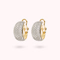 Bronzallure Golden Domed Hoop Earrings with Cubic Zirconia Pavé WSBZ01403Y.WY