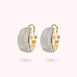 Bronzallure Golden Domed Hoop Earrings with Cubic Zirconia Pavé WSBZ01403Y.WY