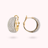 Bronzallure Golden Domed Hoop Earrings with Cubic Zirconia Pavé WSBZ01403Y.WY