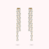 Bronzallure Golden Double Tennis Earrings with Cubic Zirconia WSBZ01589Y.Y