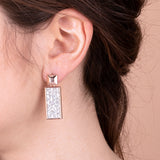 Bronzallure Rectangular Drop Earrings with Cubic Zirconia Pavé WSBZ01600.W