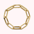 Bronzallure Golden Elongated Flat Curb Chain Bracelet with Maxi Links WSBZ01664Y.Y