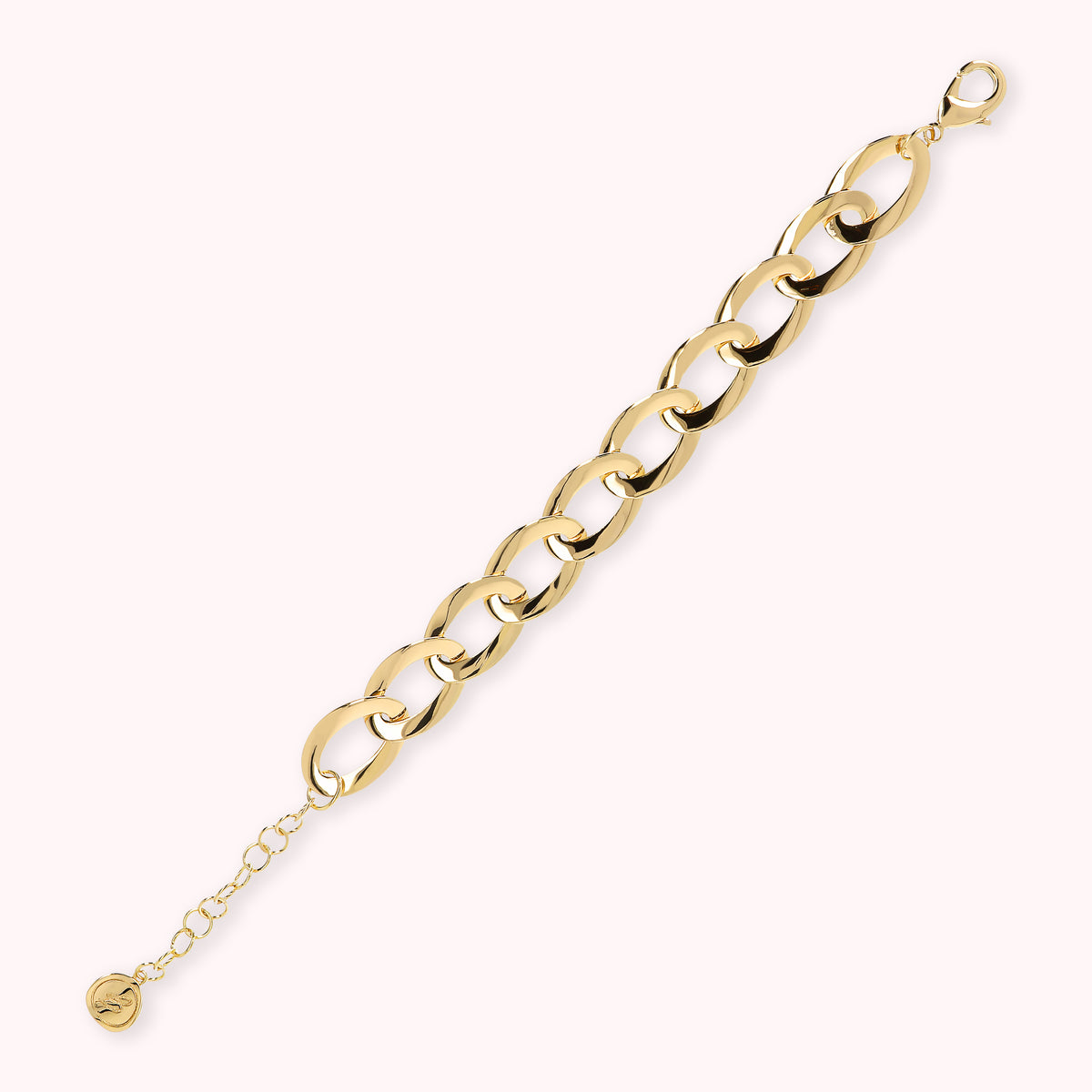 Bronzallure Golden Elongated Curb Chain Bracelet WSBZ01940Y.Y
