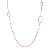 Bronzallure Long Double Rolo Chain Necklace with Oval Elements in Cubic Zirconia Pavé WSBZ02031.W