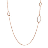 Bronzallure Long Double Rolo Chain Necklace with Oval Elements in Cubic Zirconia Pavé WSBZ02031.W