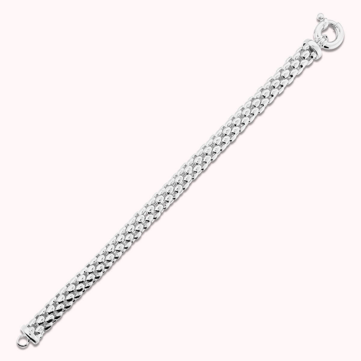 Bronzallure White Maxi Korean Chain Bracelet WSBZ02208W.WG