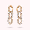 Bronzallure Golden Curb Chain Drop Earrings with Cubic Zirconia Pavé WSBZ02271Y.WR