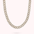 Bronzallure Golden Square Curb Chain Collar Necklace with Cubic Zirconia Pavé WSBZ02326Y.WHI-450