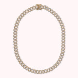 Bronzallure Golden Square Curb Chain Collar Necklace with Cubic Zirconia Pavé WSBZ02326Y.WHI-450