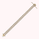 Bronzallure Golden Square Curb Chain Bracelet with Cubic Zirconia Pavé WSBZ02327Y.WHI-180
