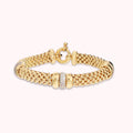 Bronzallure Golden Popcorn Link Bracelet with Cubic Zirconia Rondelles WSBZ02468Y.YG