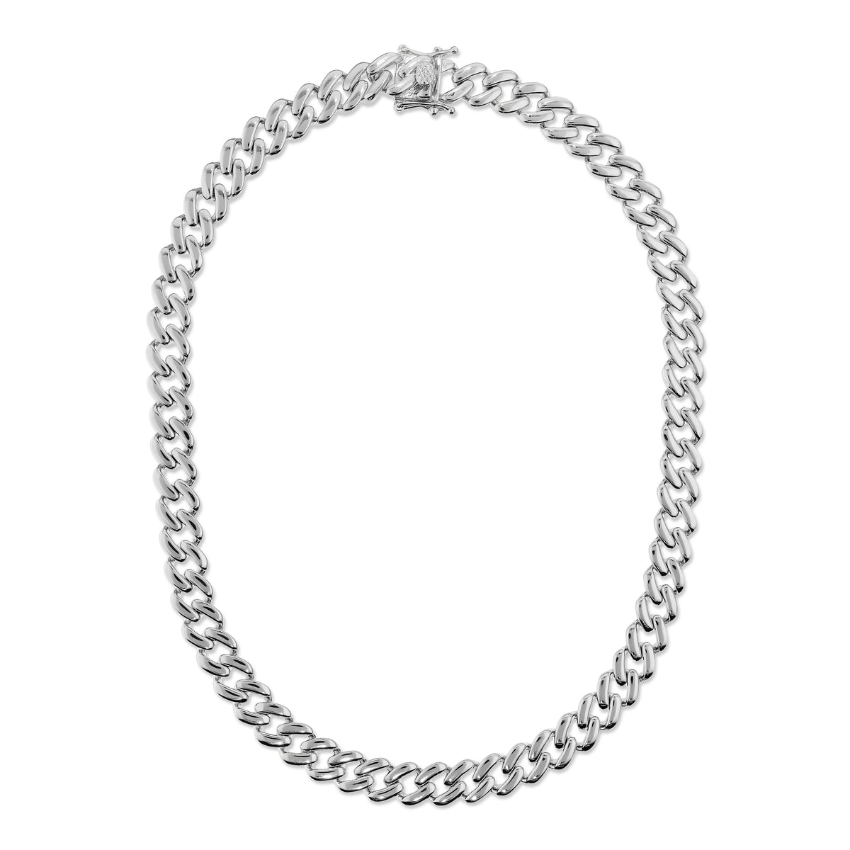 Bronzallure BRONZALLURE WHITE-FLATPOLISHED CURB CHAIN NECKLACE WSBZ02476W.W
