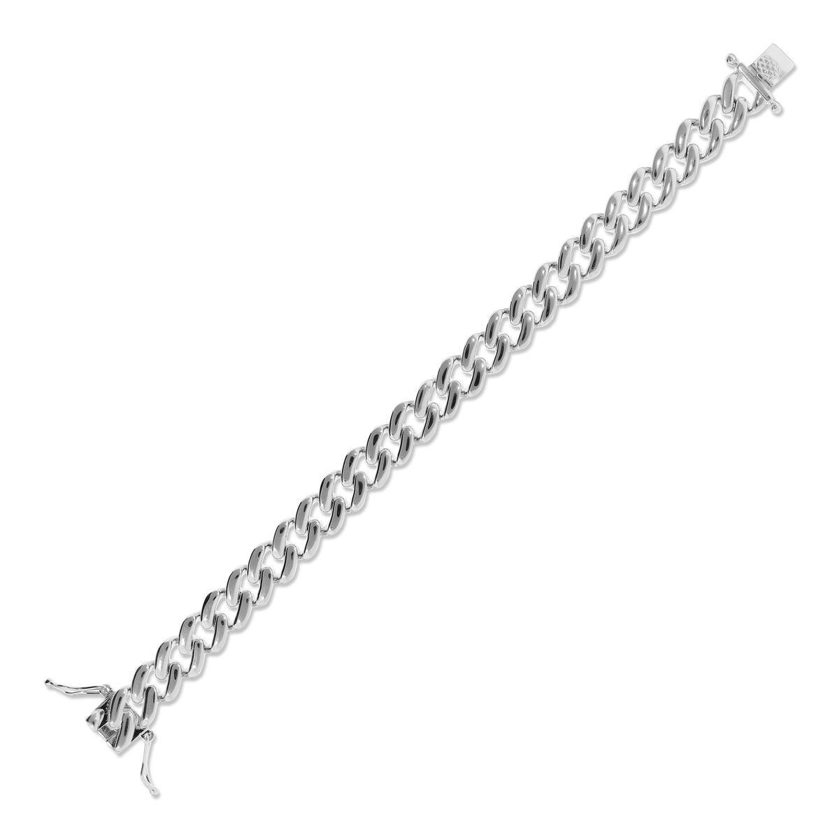 Bronzallure White Polished Curb Chain Bracelet WSBZ02477W.W-17