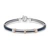 Baraka 18K rose gold and steel cable bracelet with white diamonds BR312501RODB