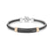 Baraka 18K rose gold and black steel cable diamond bracelet BR312801ROGR