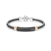Baraka 18K rose gold and black steel cable diamond bracelet BR312801ROGR