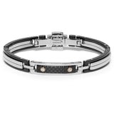 Baraka 18K rose gold, carbon fiber and steel bracelet BR283031ROAD