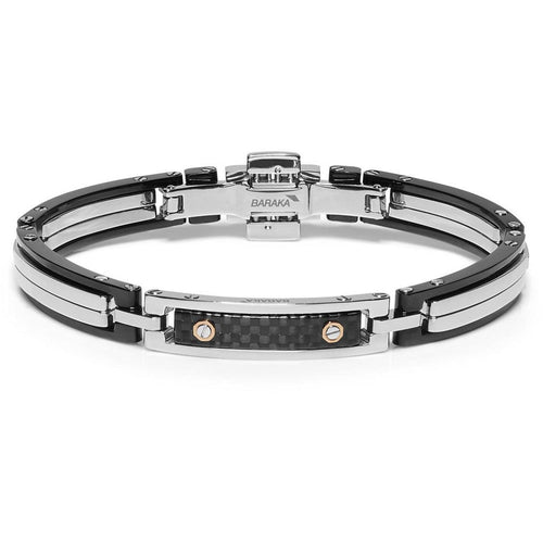 Baraka Men's 18K Rose Gold, Carbon Fiber & Steel Bracelet