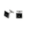 Baraka stainless steel and black ceramic diamond cufflinks PS215510ACCN
