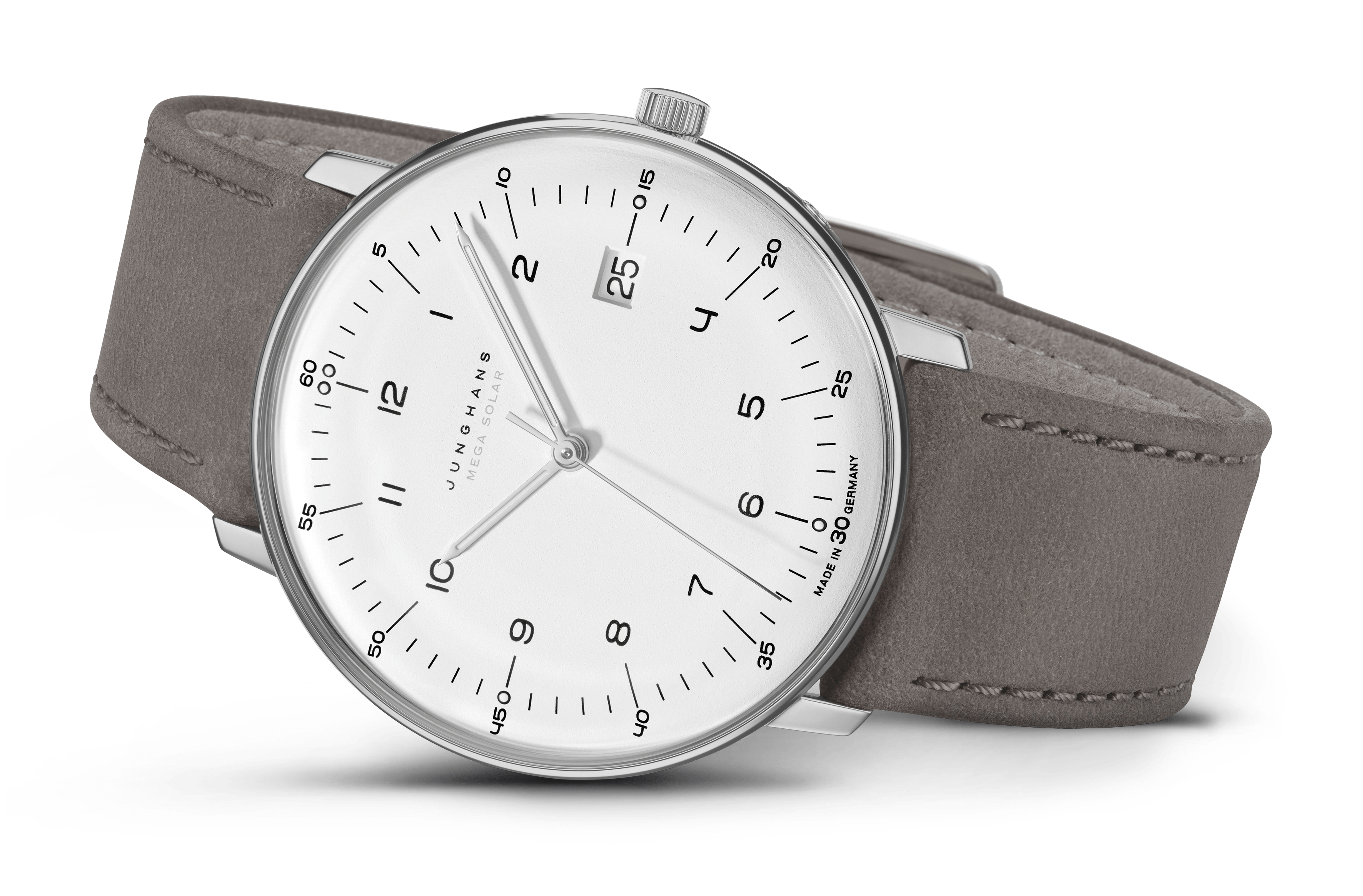 Junghans Max Bill Mega Solar 38mm Matt White Dial Women's Watch 59/2021.02