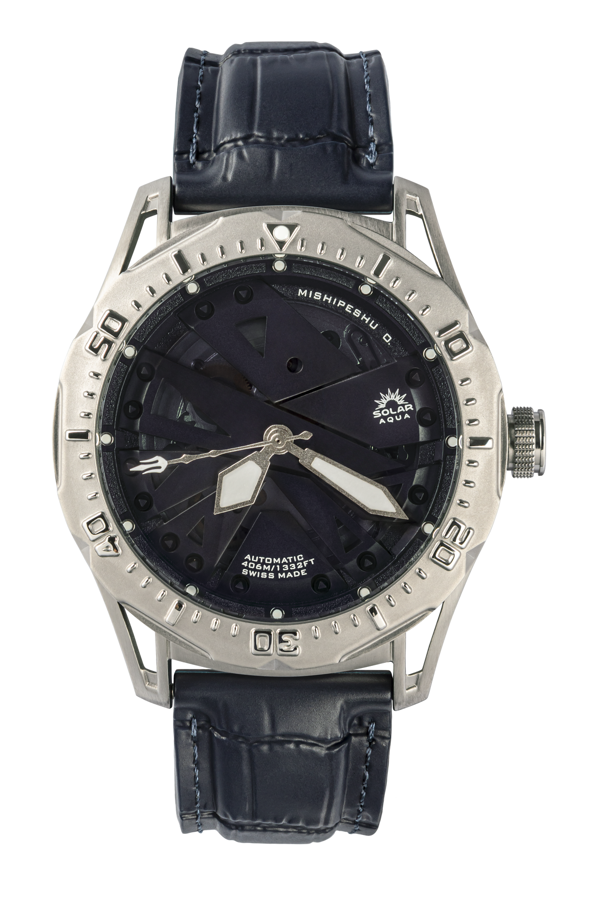 SOLAR AQUA Mishipeshu O. Blue Croco 40mm Blue Dial Men's Watch SA0050.0022.C